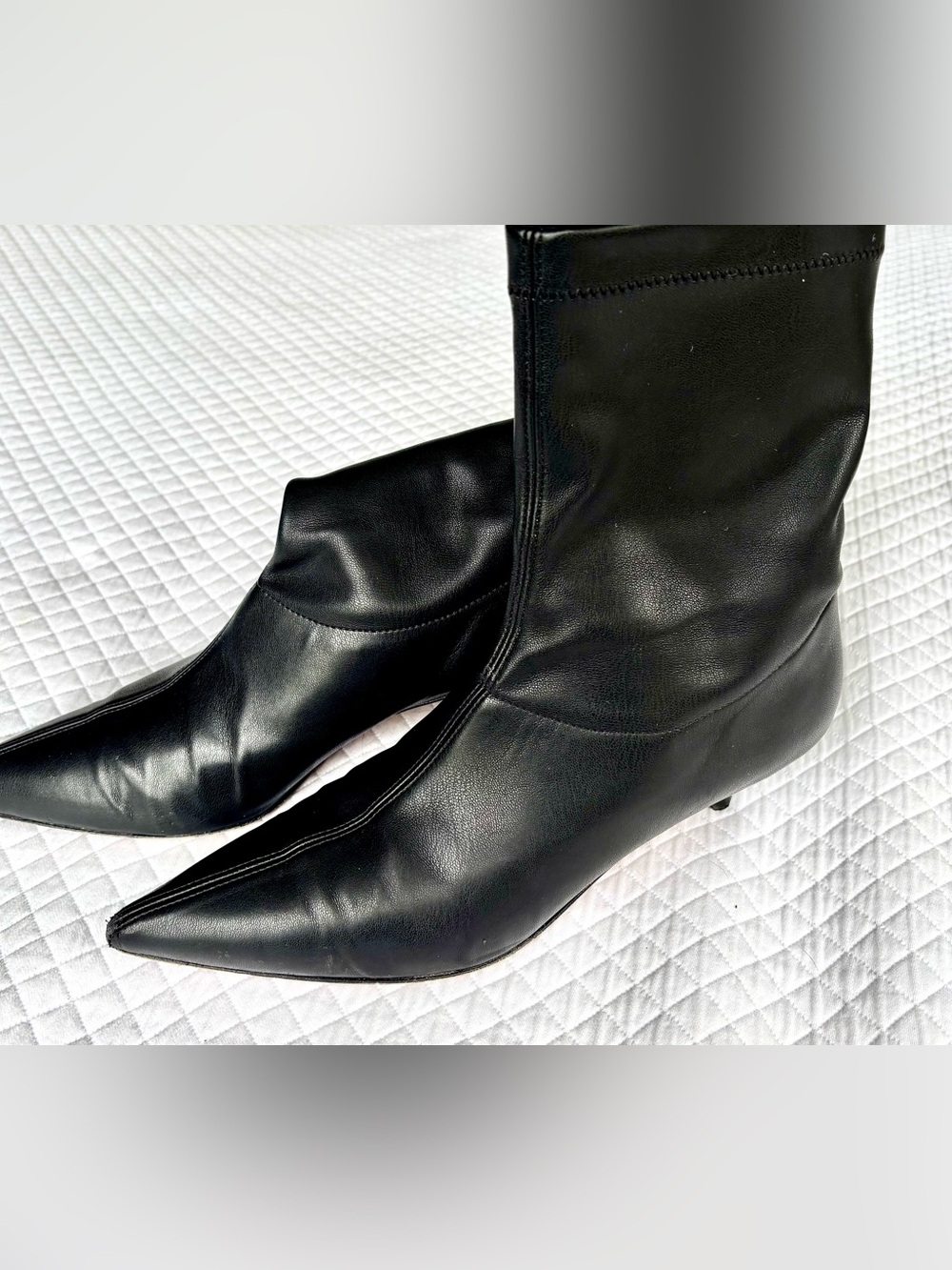 Tibi Caden black leather kitten heel boots. SOLD OUT online